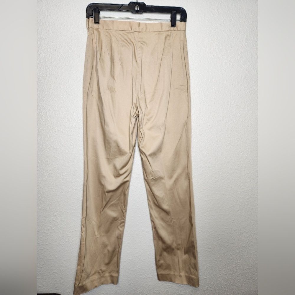 Eddie Bauer Khaki Chinos Classic Stretch Straight-Leg Side Zipper Women's Size 6